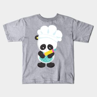 Cooking Panda, Baking Panda, Apron, Rolling Pin Kids T-Shirt